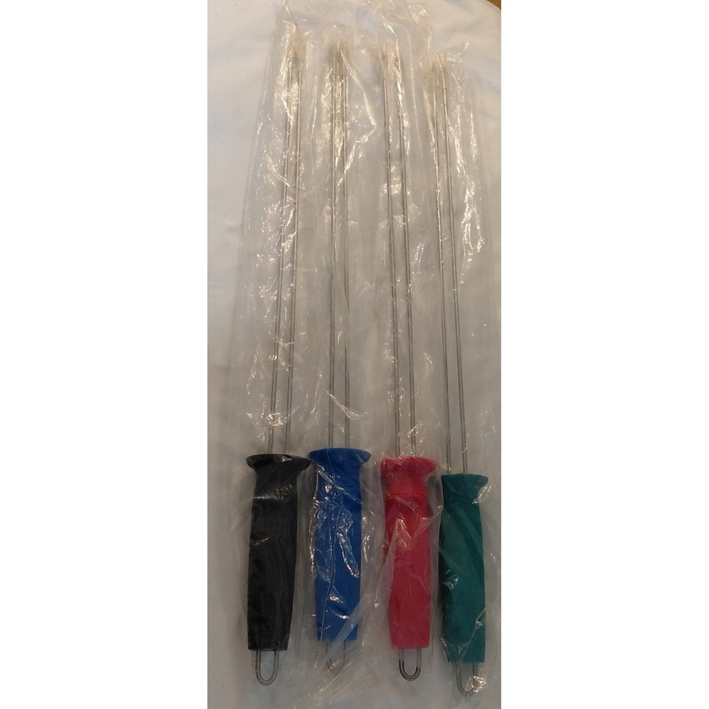 Grillville USA Deluxe Dual Prong BBQ Skewers Set of 4 - New 21.5"